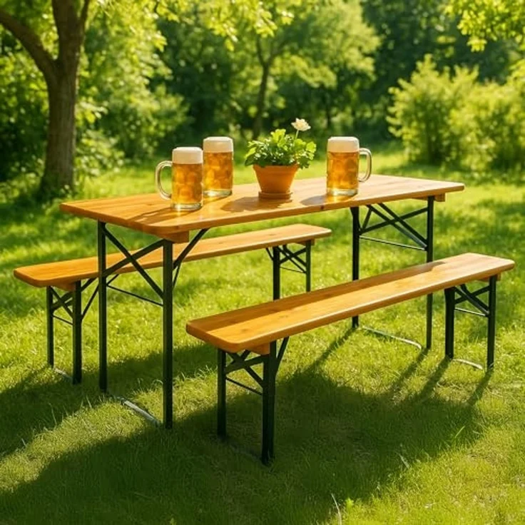 Stagecaptain Bierzeltgarnitur BBT-170 Hirschgarten Bierzelttisch 170 cm Natur 2x Set, (2-tlg), Bayerisches Flair zum Spartarif! – Bild 6