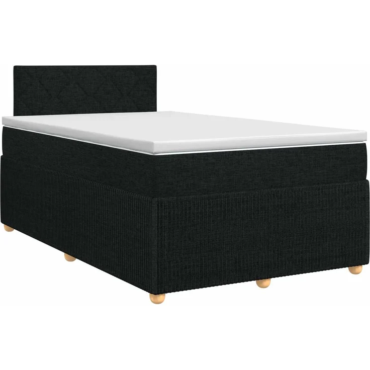 vidaXL Boxspringbett mit Matratze Schwarz 120 x 190 cm Stoff 3451428 – Bild 2