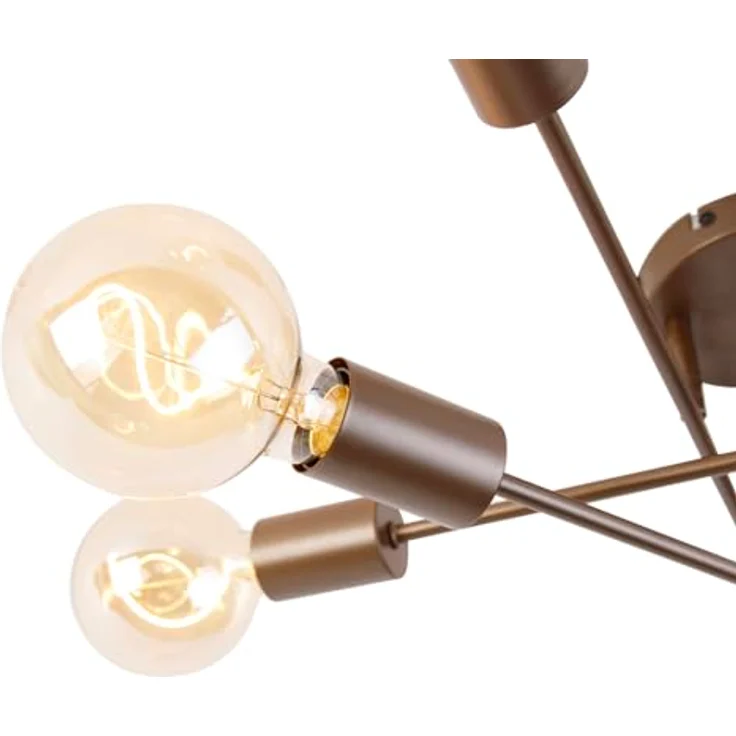 Qazqa Sydney Deckenleuchte, 6-flammig, dimmbar, dunkelbronze, 55 cm, ideal für Flur und Wohnzimmer – Bild 3