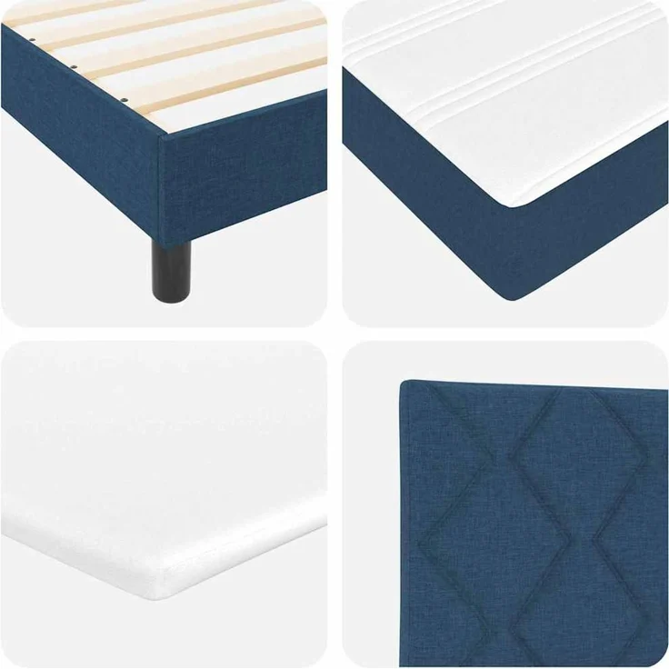 vidaXL Boxspringbett mit Kopfteil Blau 200 x 200 cm Stoff 3340114 – Bild 10