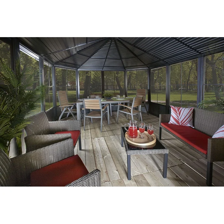 Sojag Aluminium Pavillon Wintergarten Charleston | Anthrazit | 384 x 594 x 281 cm – Bild 3