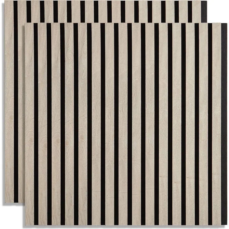 Akustikpaneele Holz 60 x 60 cm 2 Paneele Grau Wandpaneele Deckenpaneele 3D Wandpaneel Wandverkleidung Dekorpaneel