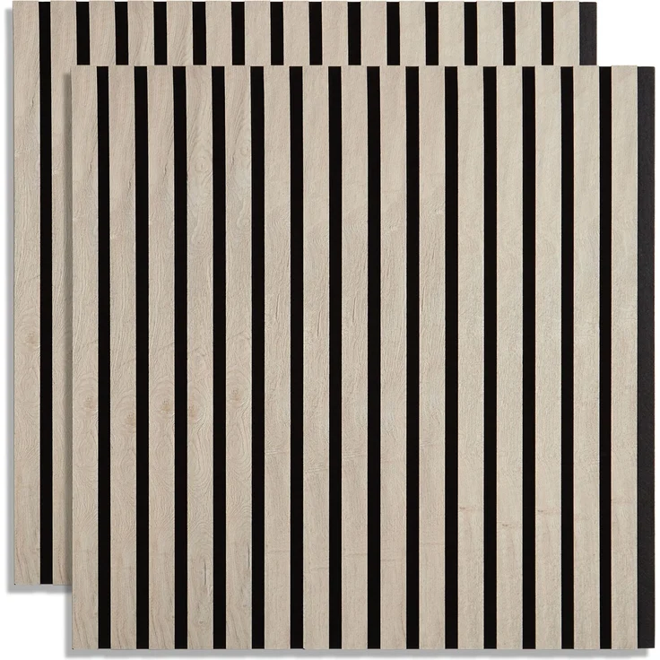 Akustikpaneele Holz 60 x 60 cm 2 Paneele Grau Wandpaneele Deckenpaneele 3D Wandpaneel Wandverkleidung Dekorpaneel – Bild 1