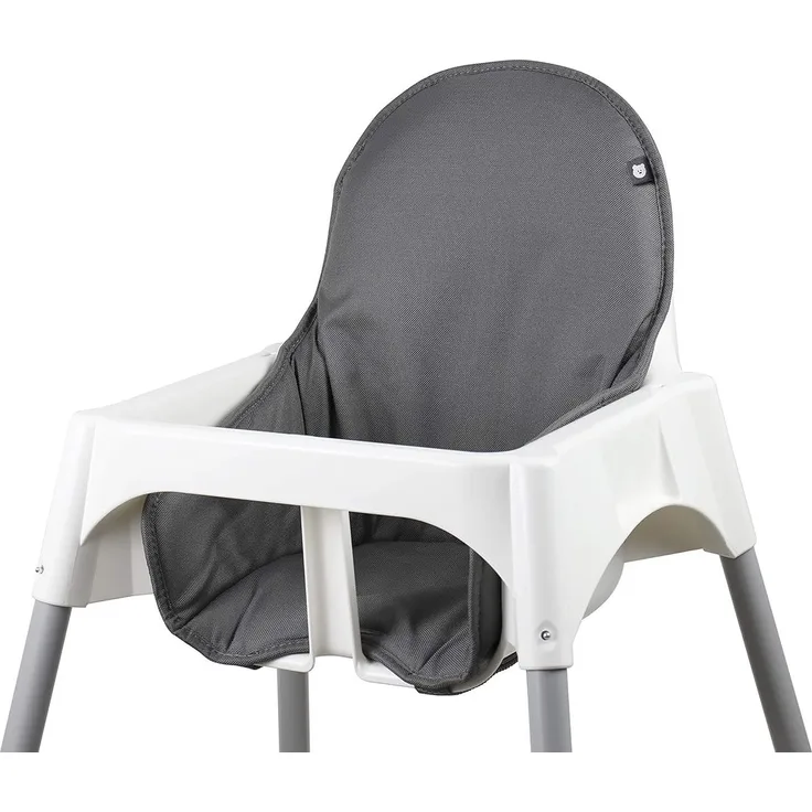 Tinydo® Hochstuhl-Sitzkissen optimal für IKEA Antilop und ähnliche Treppenhochstühle mit Memory-Schaum-Dämpfung Sitzverkleinerer-Auflage für Babystühle rutschfest pflegeleicht (dunkelgrau)