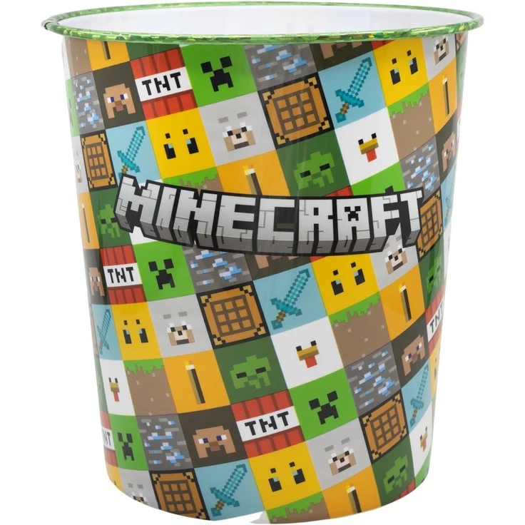 Minecraft Papierkorb Formula Racer Kinder Mülleimer für Kinderzimmer und Spielzimmer