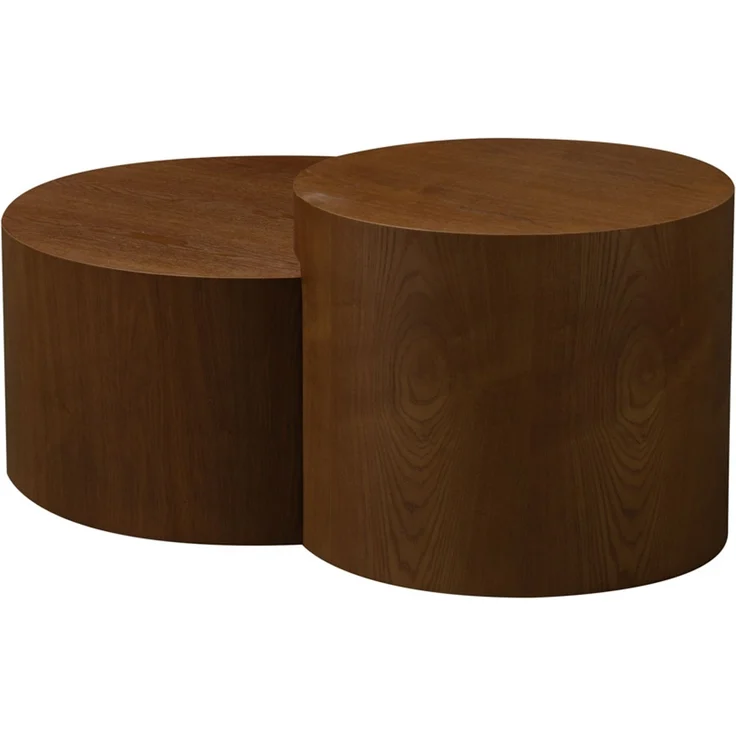 Bronx71 Couchtisch Set Ontario Ø55 / Ø80 cm Eiche dunkel – Bild 3