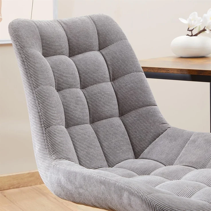 IDIMEX Drehstuhl VASILO, Drehstuhl Bürostuhl mit Stoffbezug 5 Doppelrollen und Metallgestell – Bild 4