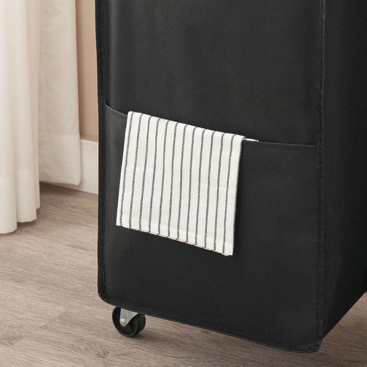 Wäschekorb mit Rollen und Ablage, 2 Fächer, 2 x 49,5 L, Oxford-Gewebe – Bild 7