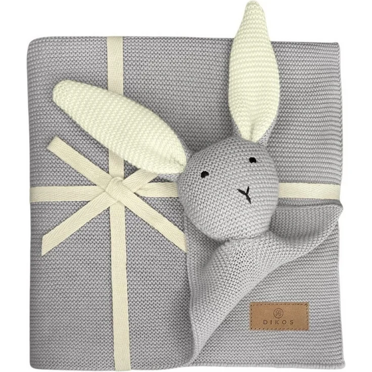 Babydecke DIKOS® Babydecke SCHMUSE-HASE Baby Geschenk Mädchen Junge Geschenkset, DIKOS, Geschenk zur Geburt, PREMIUM Qualität, 100 % BIO Baumwolle, nachhaltig – Bild 1