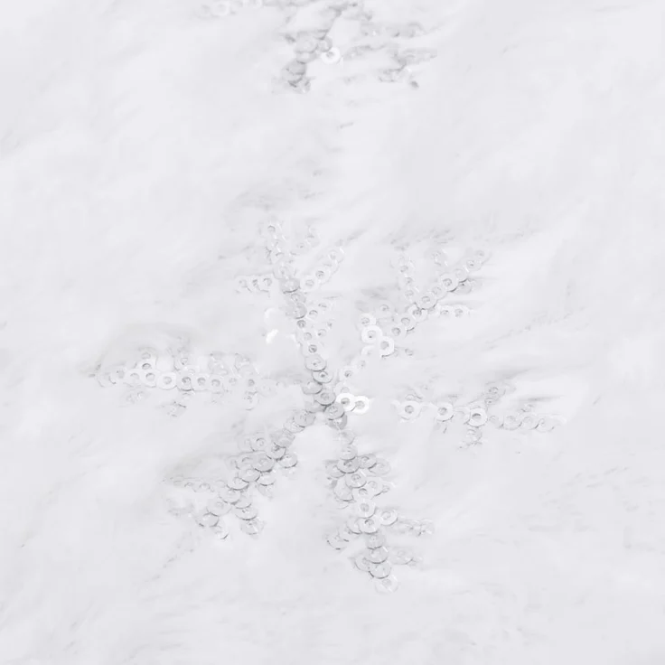 vidaXL Luxus-Weihnachtsbaumrock Weiß 150 cm Kunstfell 330274 – Bild 4
