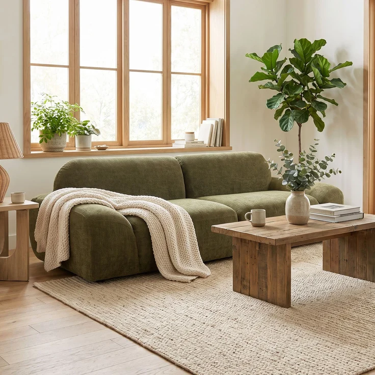 HOMCOM 3-Sitzer-Sofa, Chenille (100 % Polyester), Schaumstoff, Dunkelgrün, 244 x 95 x 70 cm – Bild 9