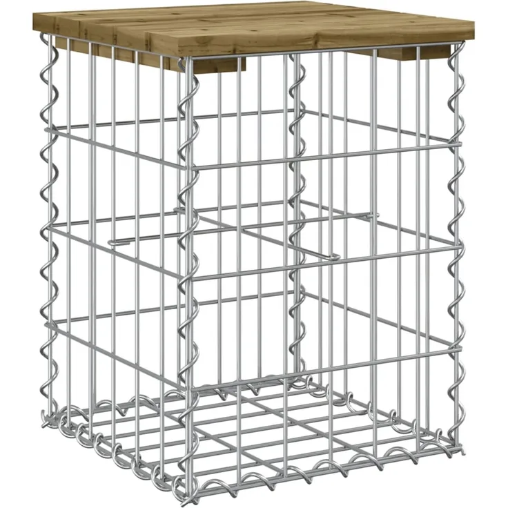 vidaXL Gartenbank aus Gabionen 33x31x42 cm Kiefernholz Imprägniert 834328