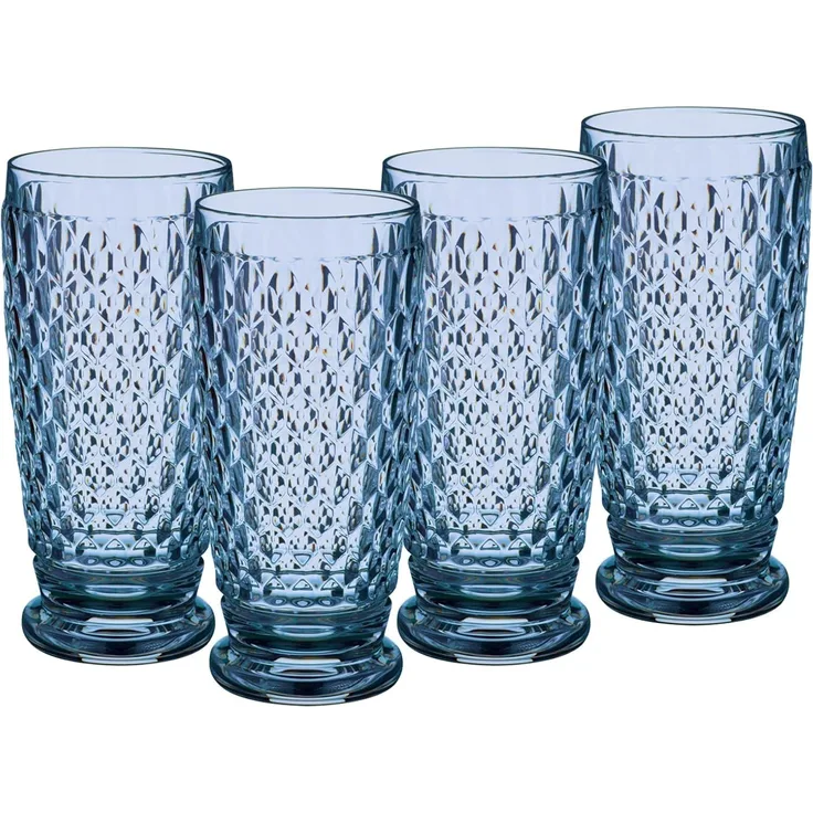 Villeroy & Boch Vorteilset 4 Stück Boston coloured Longdrink blue Kristallglas blau 1173090111