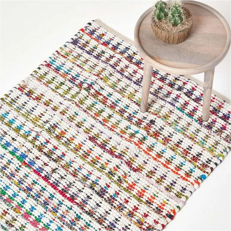 Homescapes Teppich Bunter handgewebter Chindi-Teppich aus Baumwolle, 66 x 200 cm, Höhe: 20 mm – Bild 1