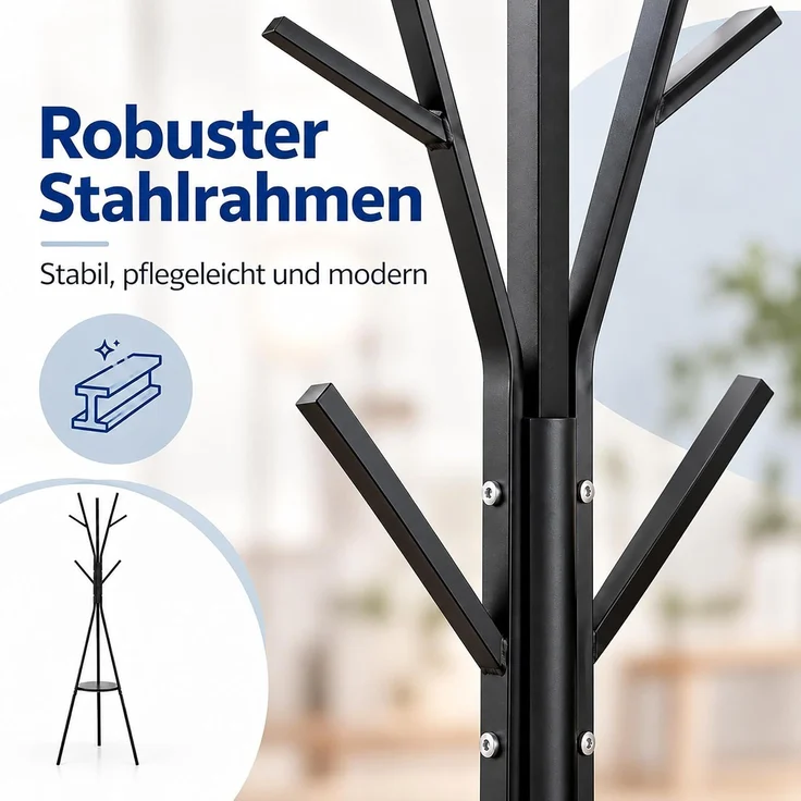 Relaxdays Garderobenständer 9 Haken – Bild 9