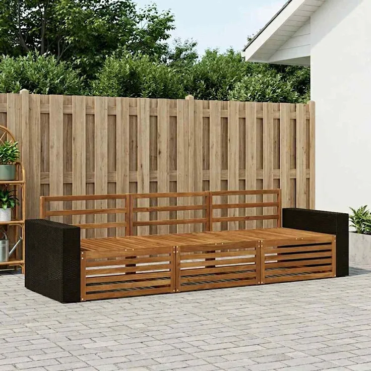 vidaXL Outdoor-Sofagarnitur 3 stk. Natur Massivholz Akazie 3382972