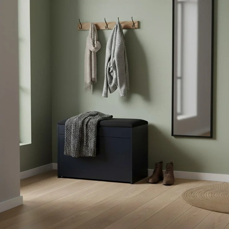 BOXIMO Schuhschrank Schuhschrank VAULT mit Sitzfläche, ausziehbare Fächer, 57 x 30 x 53 cm (Schuhschrank VAULT mit Sitzbank) – Bild 2