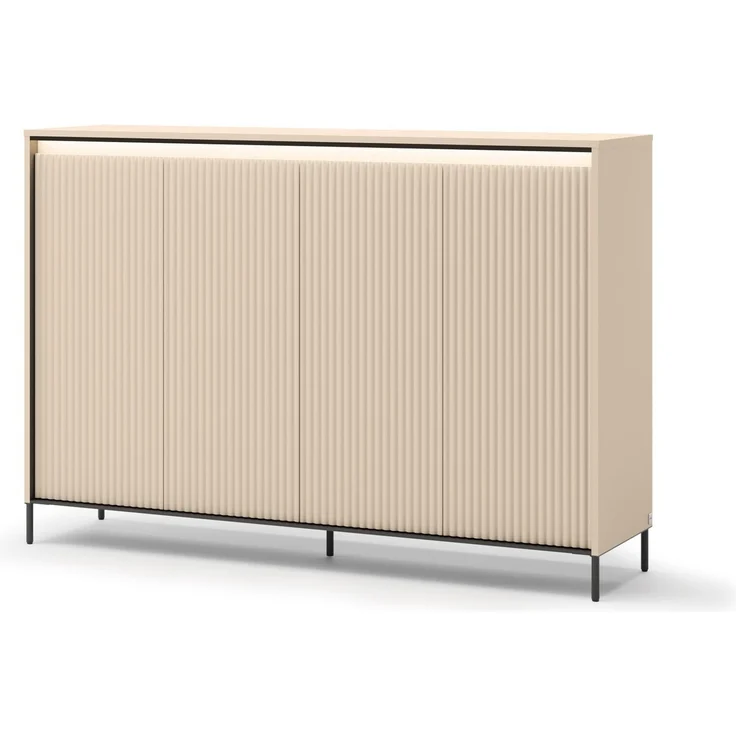 Compleo Garderoben-Set mit geriffelter Front und LED-Beleuchtung FLORE – Bild 3