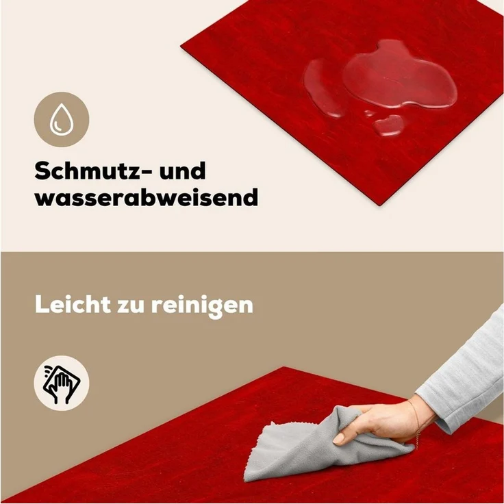 MuchoWow Herd-Abdeckplatte Muster - Ölfarbe - Rot, Vinyl, (1 tlg), Ceranfeldabdeckung Küche, Herdabdeckplatte Einteilig, 60x52 cm – Bild 4