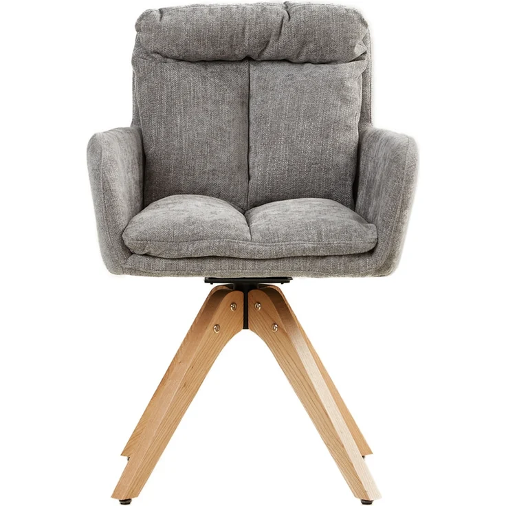 6 Stühle Esszimmer Küchenstühle Sitzkissen Leinen Grau Drehstühle Esszimmerstühle Drehbar Esszimmerstuhl mit Armlehne Dreh Sessel Modern – Bild 4