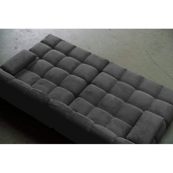 KAWOLA Big Sofa VIVIEN Feincord anthrazit 85 x 178 x 296 cm – Bild 8