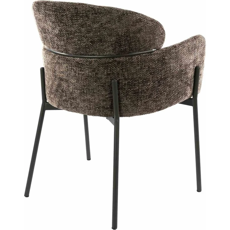 Armstuhl Vura 2er-Set mit Chenille-Bezug und Metallgestell, Taupe – Bild 6