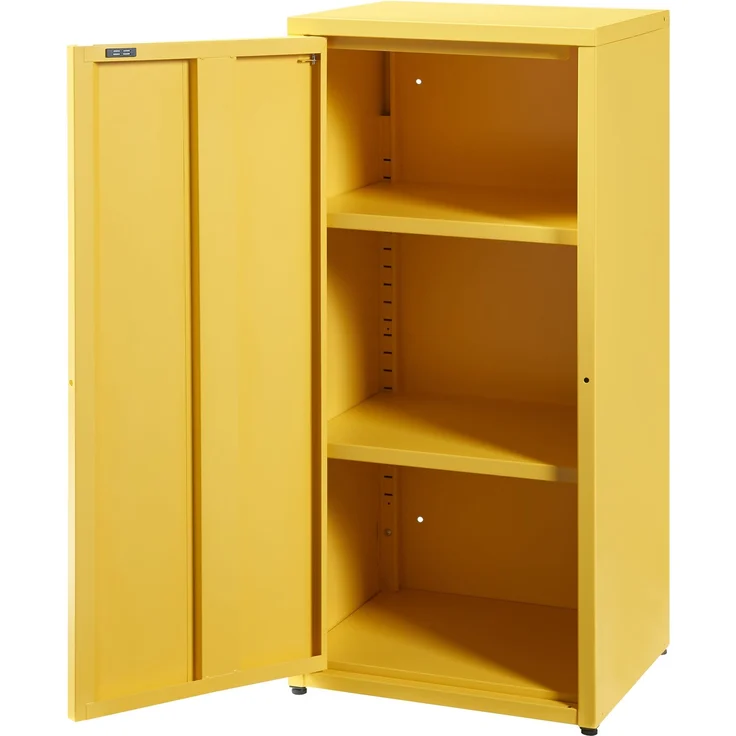 [en. casa] 'Burlöv' Metallschrank, Stahl, 88 x 40 x 35 cm, Gelb – Bild 4