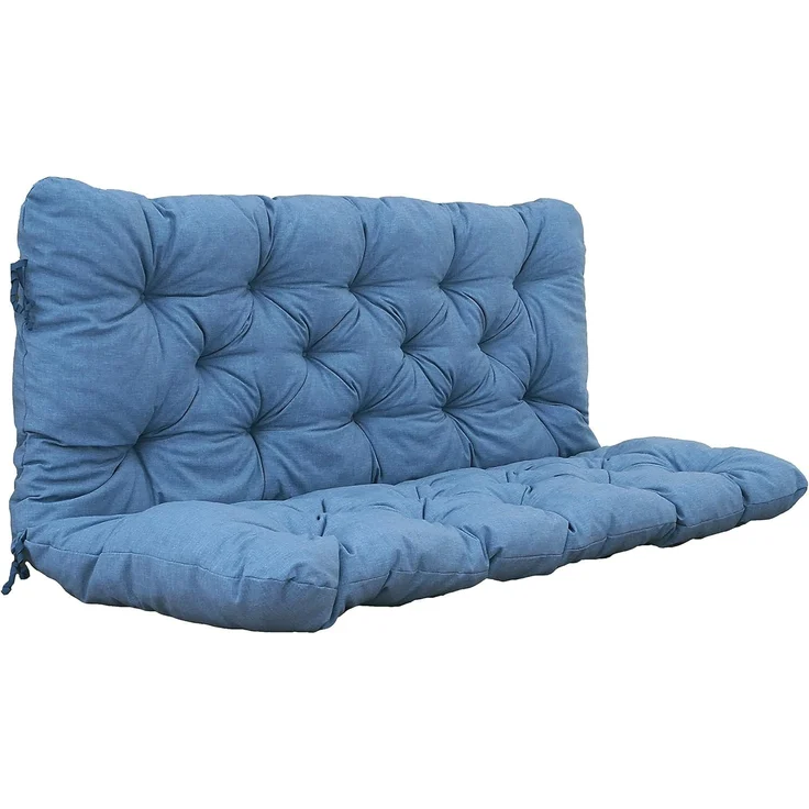 Chicreat Bankkissen mit Rückenteil 120 x 98 x 8 cm, Blau/Grau – Bild 1