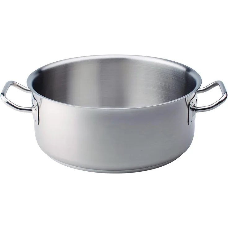 Pentole Agnelli Edelstahl 18-10 Flache Kasserolle mit Zwei Griffen 36 cm Stahl
