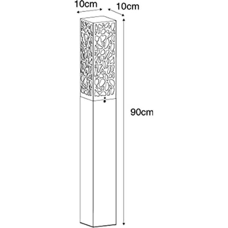 Qazqa Nicole Außen Pollerleuchte, dimmbar, IP44, 90cm, Schwarz, max. 40W, E27 Fassung, geeignet für LED – Bild 4
