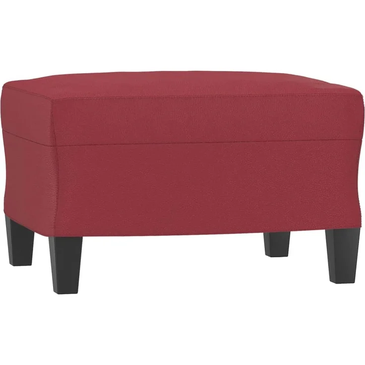 3-Sitzer Sofa, Couch Wohnzimmer mit Hocker Weinrot 180 cm Kunstleder – Bild 4