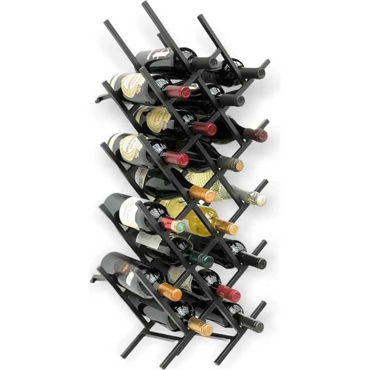 DanDiBo 2er Set Weinregal Metall Schwarz Wand erweiterbar für 18 Flaschen Acord Flaschenregal 96279 Flaschenständer Weinflaschenhalter Flaschenhalter – Bild 3