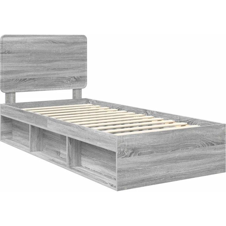 vidaXL Bettrahmen Graues Sonoma 100 x 200 cm Massives Kiefernholz 3412529 – Bild 3