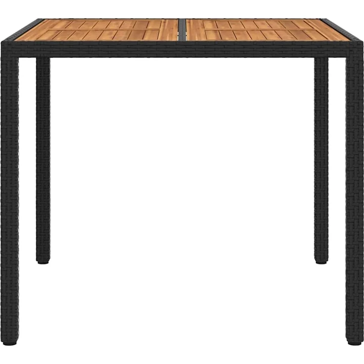 vidaXL Gartentisch Schwarz 90 x 90 x 75 cm Poly-Rattan 362537 – Bild 3