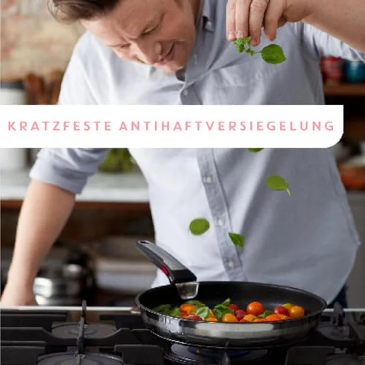 Tefal Kasserolle Jamie Oliver by Tefal L977S3 Ingenio G6, Edelstahl (Set, 3-tlg), Schüttrand, Messskala, platzsparend, backofenfest, Induktion – Bild 6