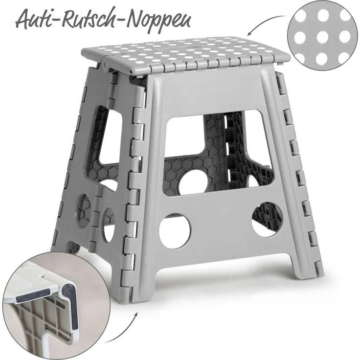 ZELLER Klapphocker 13036 aus Kunststoff, grau / Tritt / Klappstiege – Bild 5