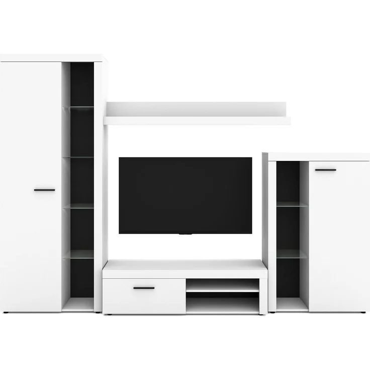AX LIVING Spacoro Wohnwand weiß 270 cm breite, hochwertig, ohne LED – Bild 2