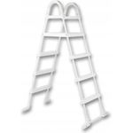 Azuro De Luxe Leiter, für Pools bis 1,30 m, 3-stufig, Edelstahl/Kunststoff