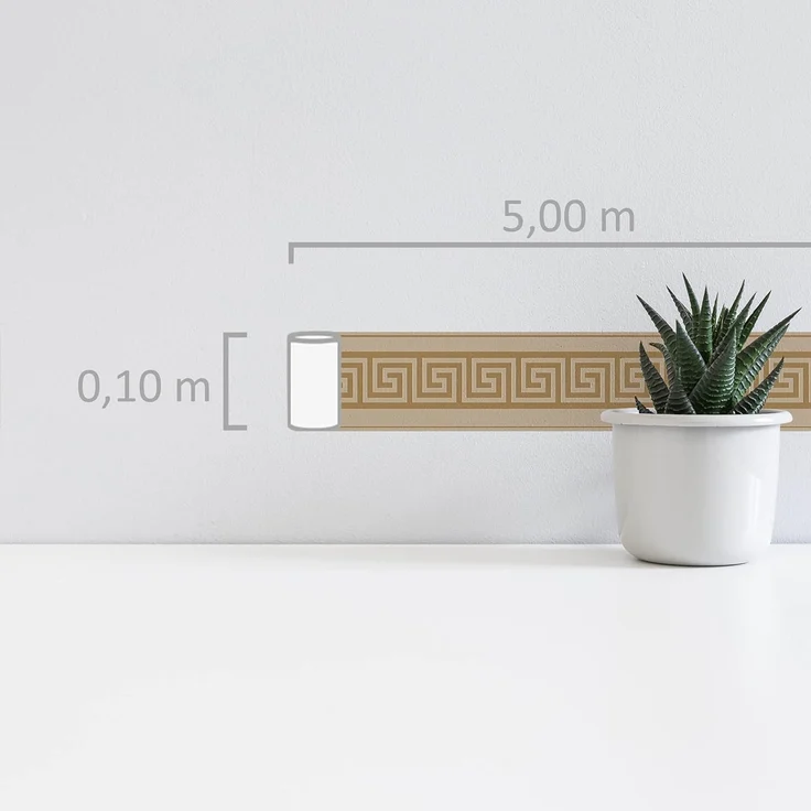 A.S. Création Bordüre Only Borders 11, strukturiert, Motiv, geometrisch, grafisch, Tapete Bordüre Geometrische Bordüre Metallic Borte Wohnzimmer Flur – Bild 5