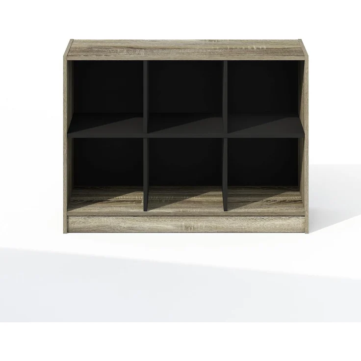 Furinno Basic Bücherregal, 3x2 Bücherregal, Würfel-Organizer-Schrank mit Regalaufbewahrung, 30 x 80 x 60, für Wohnzimmer, Schlafzimmer, Home Office, Französische Eiche – Bild 6