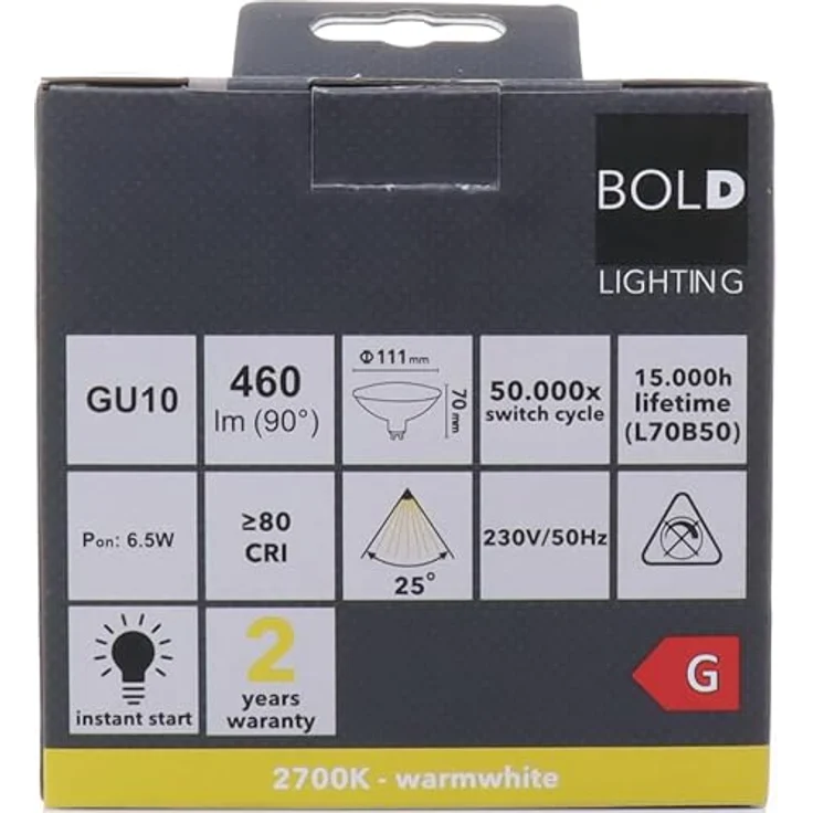 BOLD 10299 LED (RGB)-Lampe GU10 6 5 W (40 W) warmweiß – nicht dimmbar – Ø 111 mm x 70 mm – Bild 7