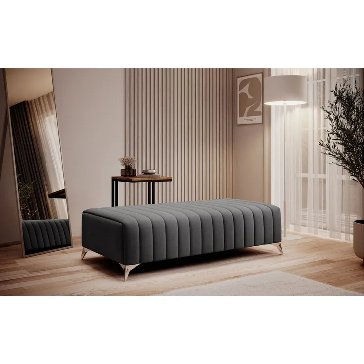 Polsterhocker Designerhocker Hocker ELENI Stoff Monolith Dunkelgrau