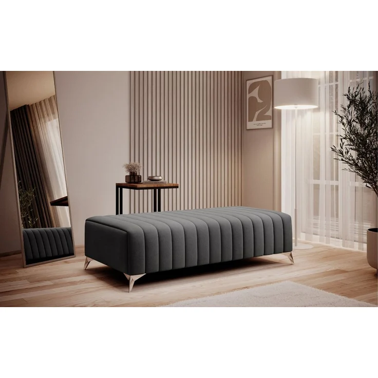 Polsterhocker Designerhocker Hocker ELENI Stoff Monolith Dunkelgrau – Bild 1