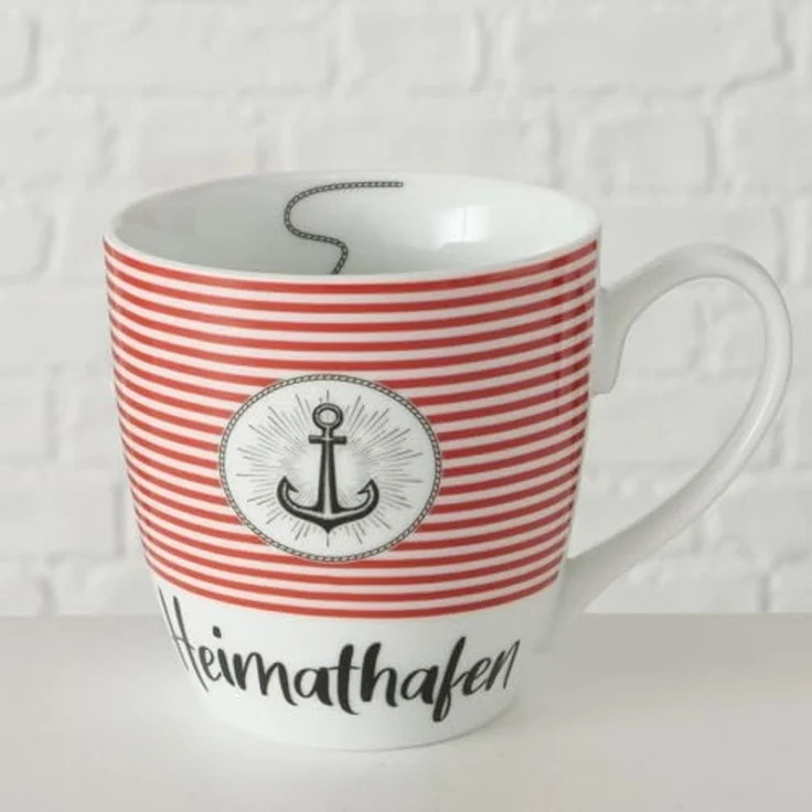 BOLTZE Tasse 2er-Set Jumbotassen Marino, rot + blau mit Anker – Bild 4