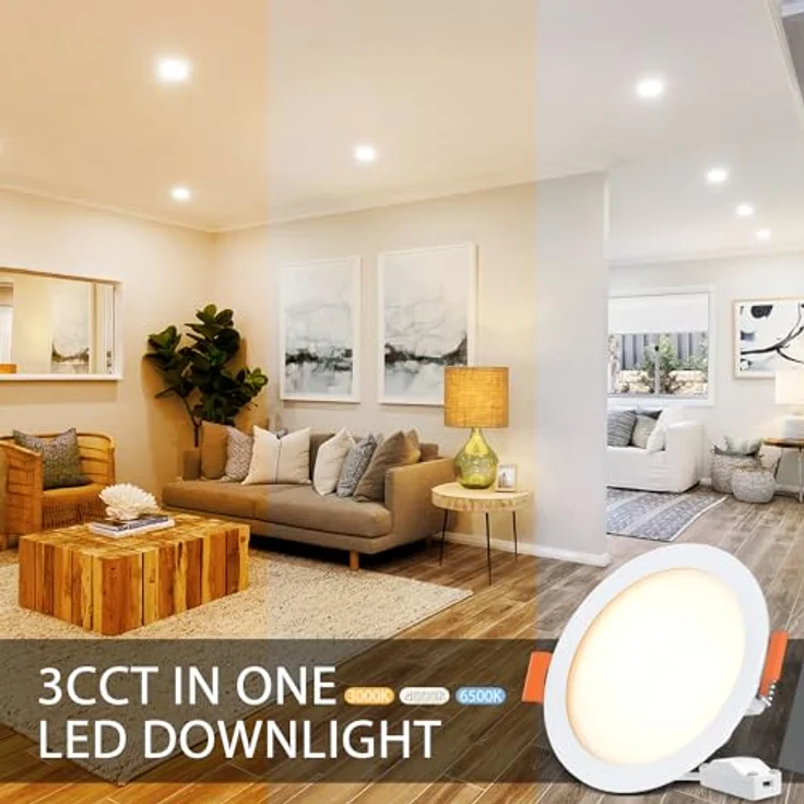 LVWIT LED Einbaustrahler 230V, Ultraschlanke 6W Deckenspots Spotlight Einbauleuchten LED Spot, Warmweiß 3000K Neutralweiß 4000K Kaltweiß 6500K, Deckenspots für Badezimmer, Küche, Wohnzimmer, 6er Set – Bild 8