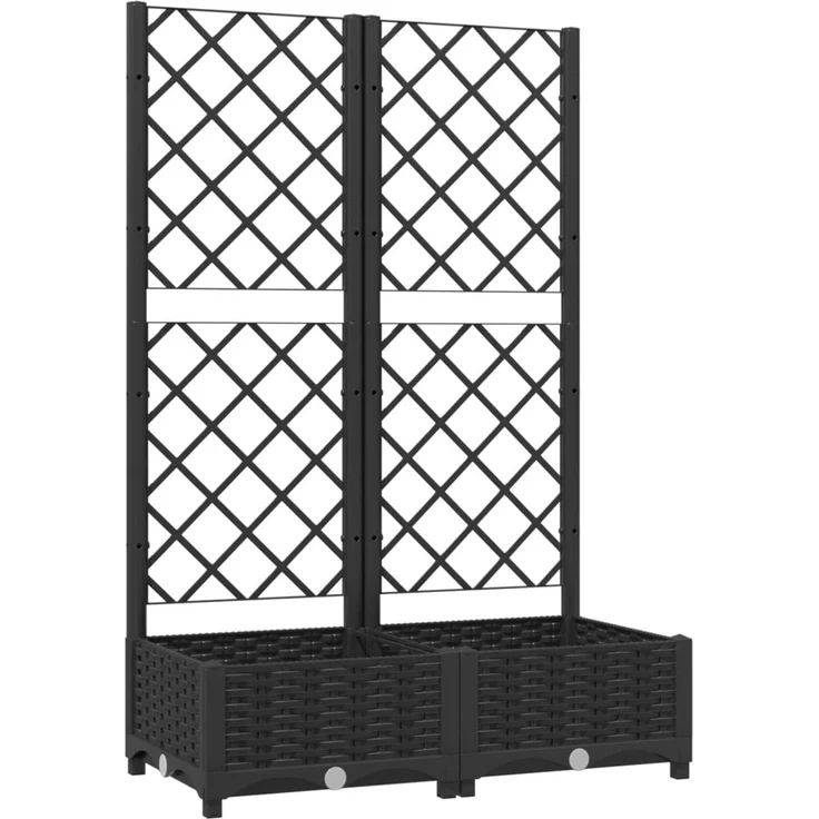vidaXL Gartenpflanzgefäß mit Spalier Schwarz 80 x 40 x 121,5 cm PP 318270 – Bild 1