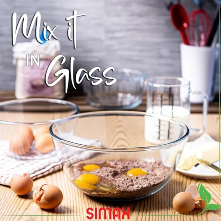 Glasschüssel für Wasserbad, backofenfest - Simax Glas 2,5 Liter – Bild 4