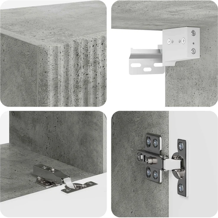 vidaXL TV-Schrankset 4 pcs Beton Grau Holzwerkstoff 3409162 – Bild 10