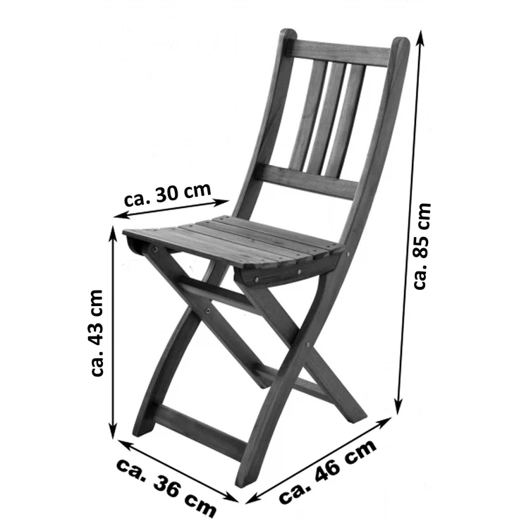 Balkonmöbel Akazie 3tlg. Klapptisch 60 x 45 ALEXA/BLOOM 59424561 – Bild 5