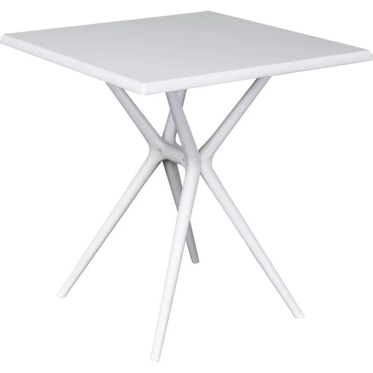 LC Garden »Vesta« Gartentisch Ø70cm eckig weiß Kunststoff Balkontisch Bistrotisch